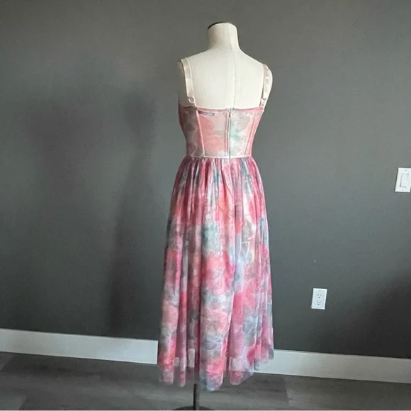 Bella Barnett Floral Mesh Bustier Fairy Dress Romantic Sheer Zimmermann-Inspired - Picture 5 of 8